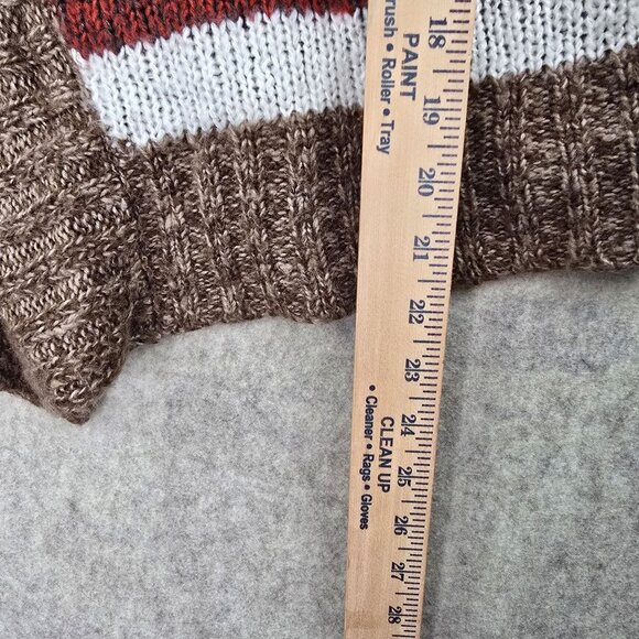 Lipstick Womens Striped Knit Open Front Cardigan Brown Multicolor Acrylic - Picture 6 of 6